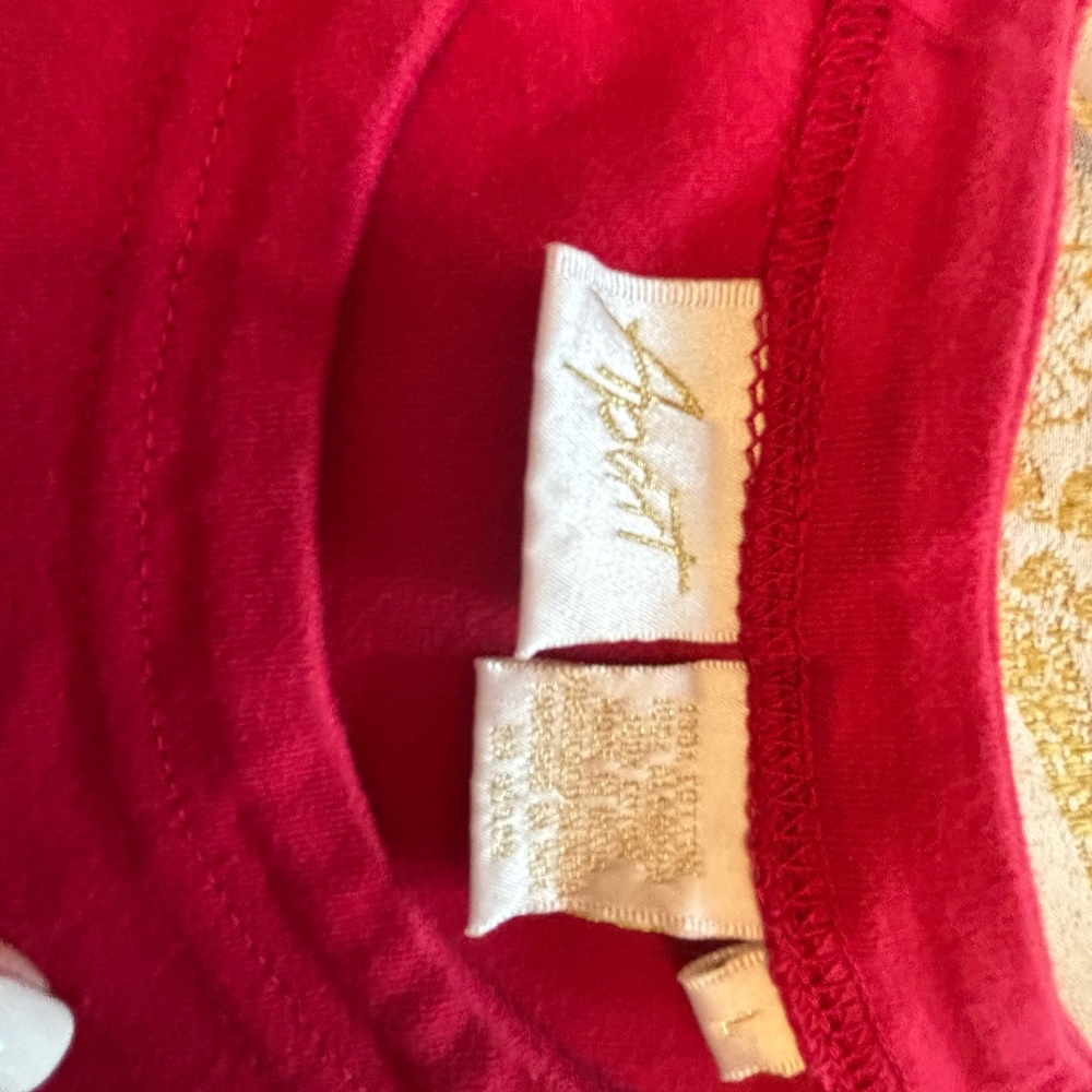 Unisex Red and Gold Short Sleeve Tee - Picture 3 of 3